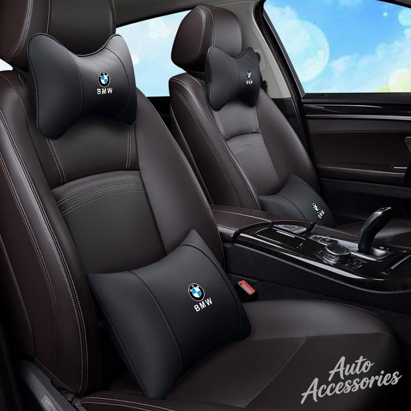 Car Seat Neck Pillow Headrest Rest Cushion Leather Accessories For BMW 1 3 5 7 Series X1 X3 X5 F10 F15 F16 F20 M3 M4 E34 sticker ulcr72