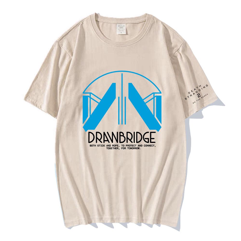 Drawbridge Design Graphic Tees Game DEATH STRANDING 2 ON THE BEACH T-shirt Unisex Streetwear Cotton Short Sleeve Mens Tee-shirt