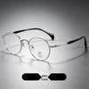 2026 Men's Artistic Japanese Retro Round Metal Glasses Frame with Engraved Floral Pattern