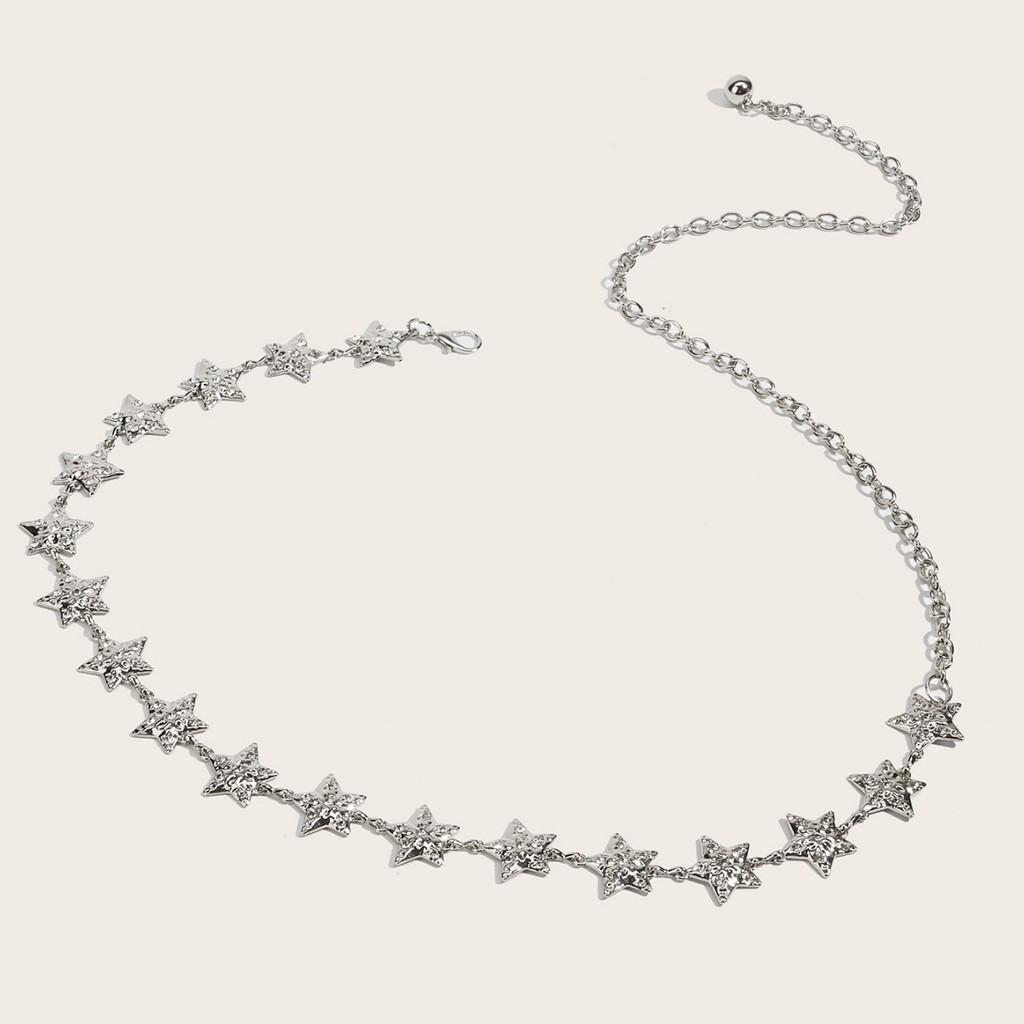Metal Shiny Waist Chain With Star Pattern For Dresses And Skirts Wear Summer