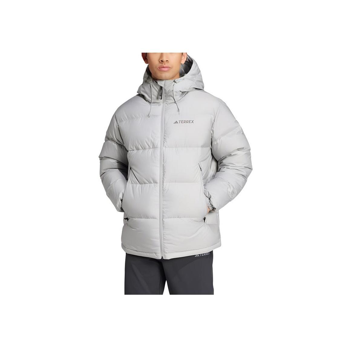 

Adidas AW24 Серия для путешествий и активного отдыха Однотонная куртка-пуховик с капюшоном на молнии и длинными рукавами Мужская верхняя одежда Однотонно-серая IX7926 XS