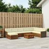Outdoor Sofa Set 9 pcs Natural and Cream Solid Acacia Wood