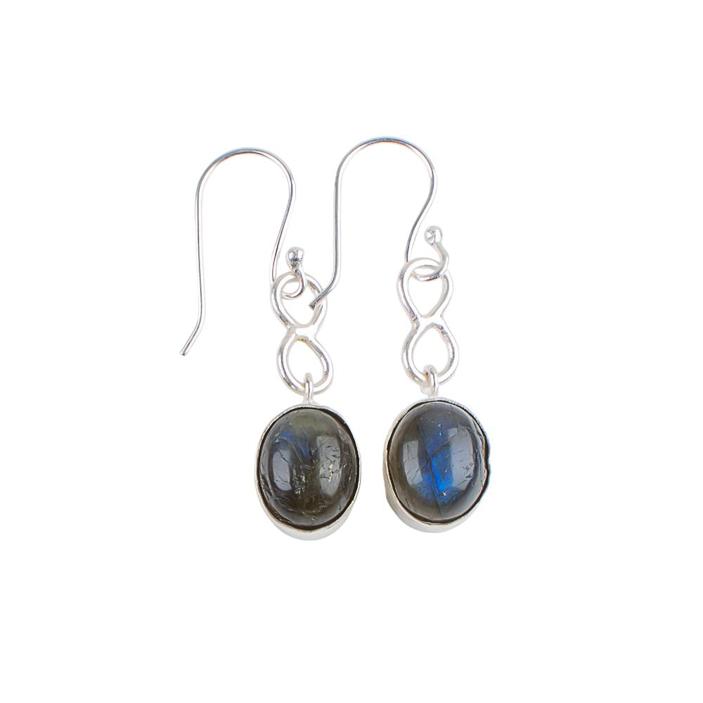 Natural Labradorite Gemstone 925 Sterling Silver Handmade Jewelry Earrings 1.60" EE-12-19