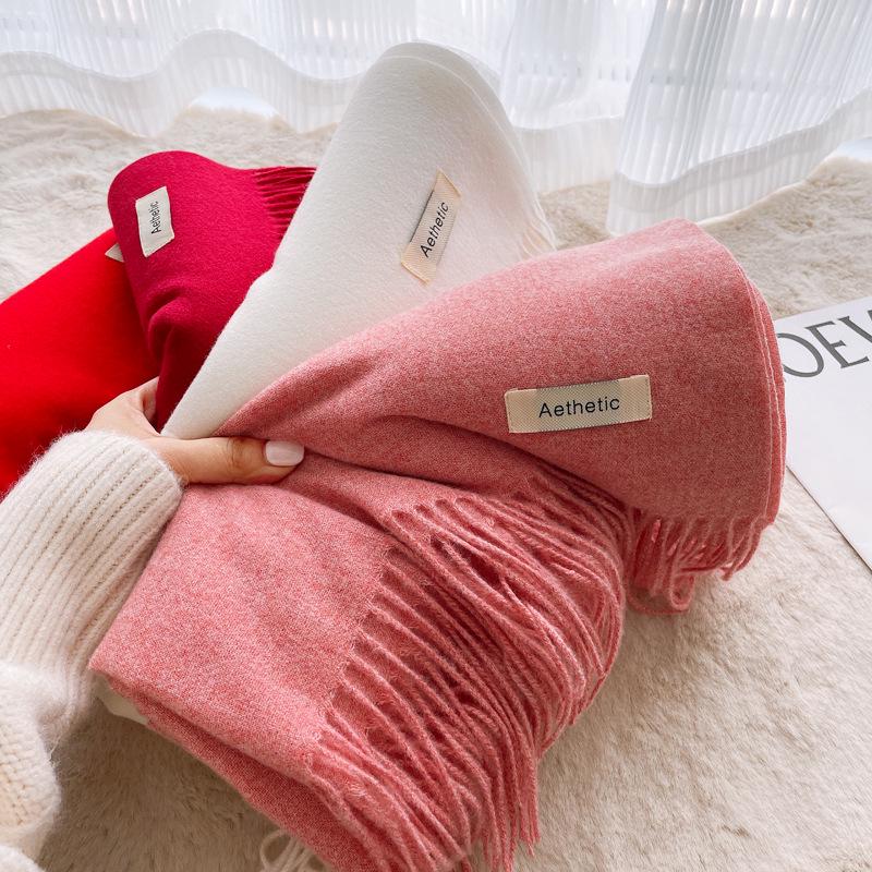 Korean Style Women's Imitation Cashmere Scarf: Cozy Autumn and Winter Shawl for Men and Women