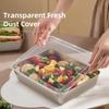 3pcs Stainless Steel Fruit Tray Lunch Box Home Food Storage Container Rectangle Dish with Cover Noodles Thick Food Container