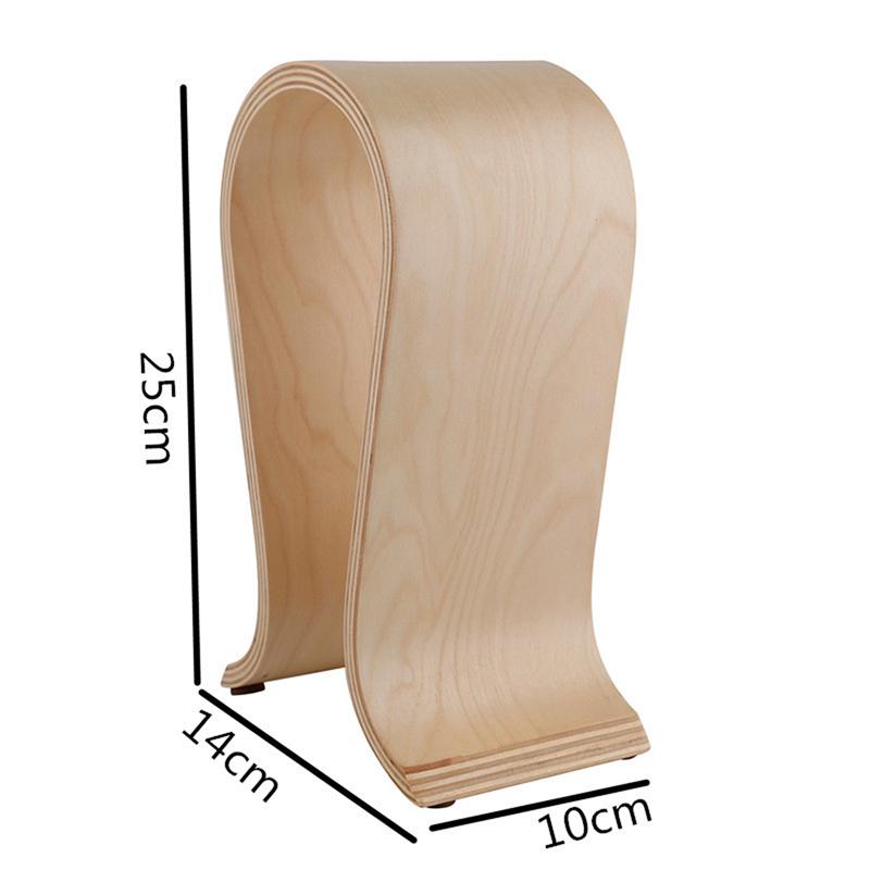 Universal U Shape Wooden Headphones Stand Holder Wooden Headset Desk Display Shelf Rack Hanger Bracket for Headphones