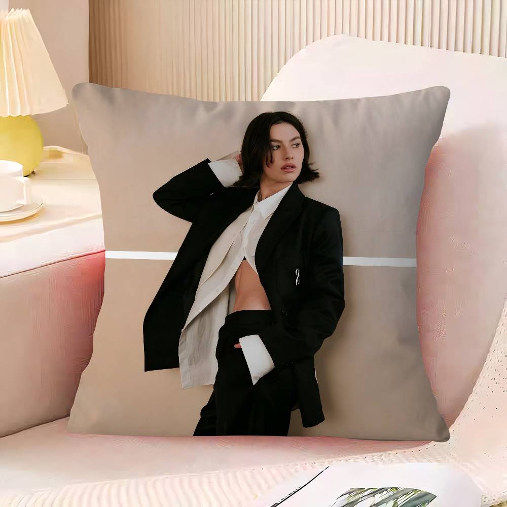 G-Gracie A-Abrams Pillow Case Square Cushion Cover Soft Plush Throw Pillowcase Living Room Sofa Bedroom Home Room Bed Car Decor