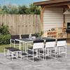 VidaXL Garden Dining Set with Cushions 11pcs White Textilene, Outdoor Dining Set, Dining Furniture of 3295114