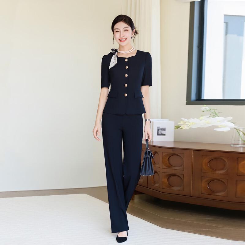 Toluoman Women's Summer Professional Two-Piece Suit
