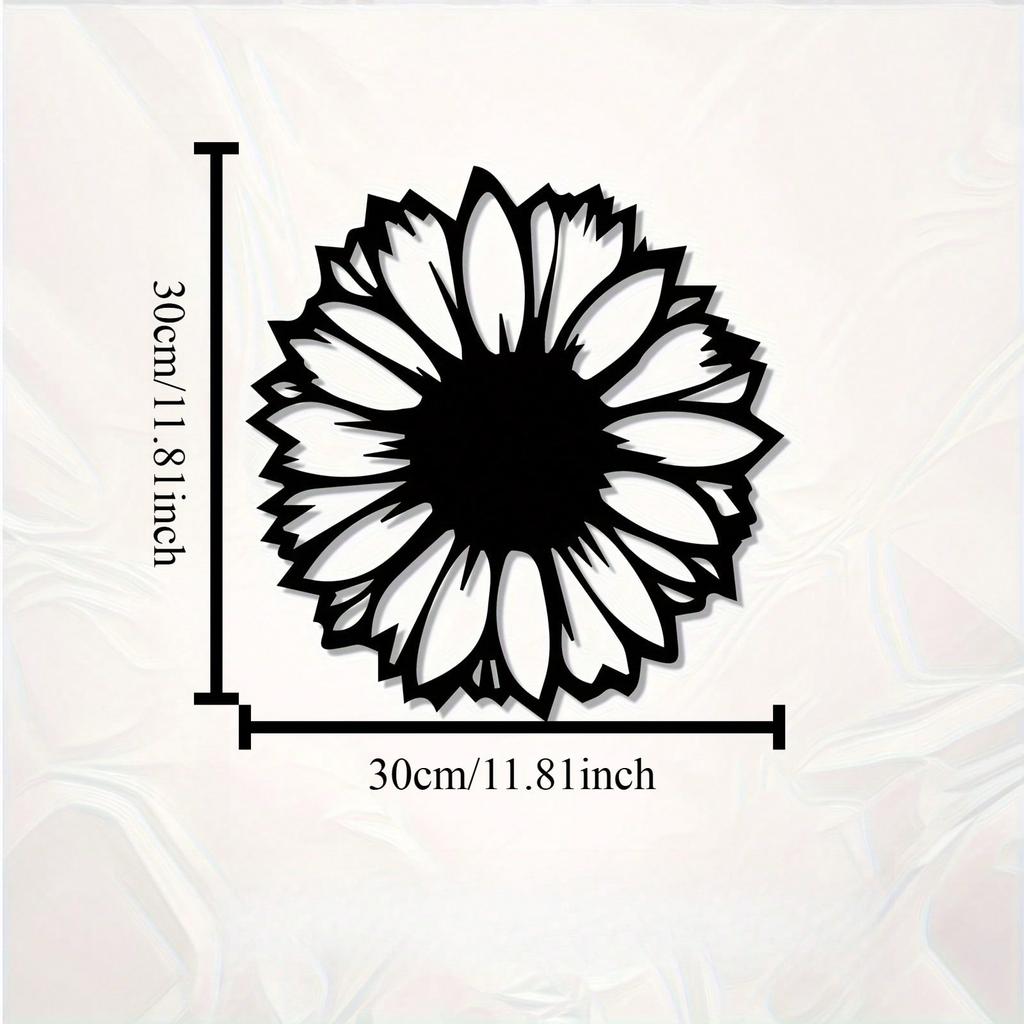 1pc Sunflower Metal Wall Art, Weather-Resistant Iron Garden Fence Decor, Holiday Gift
