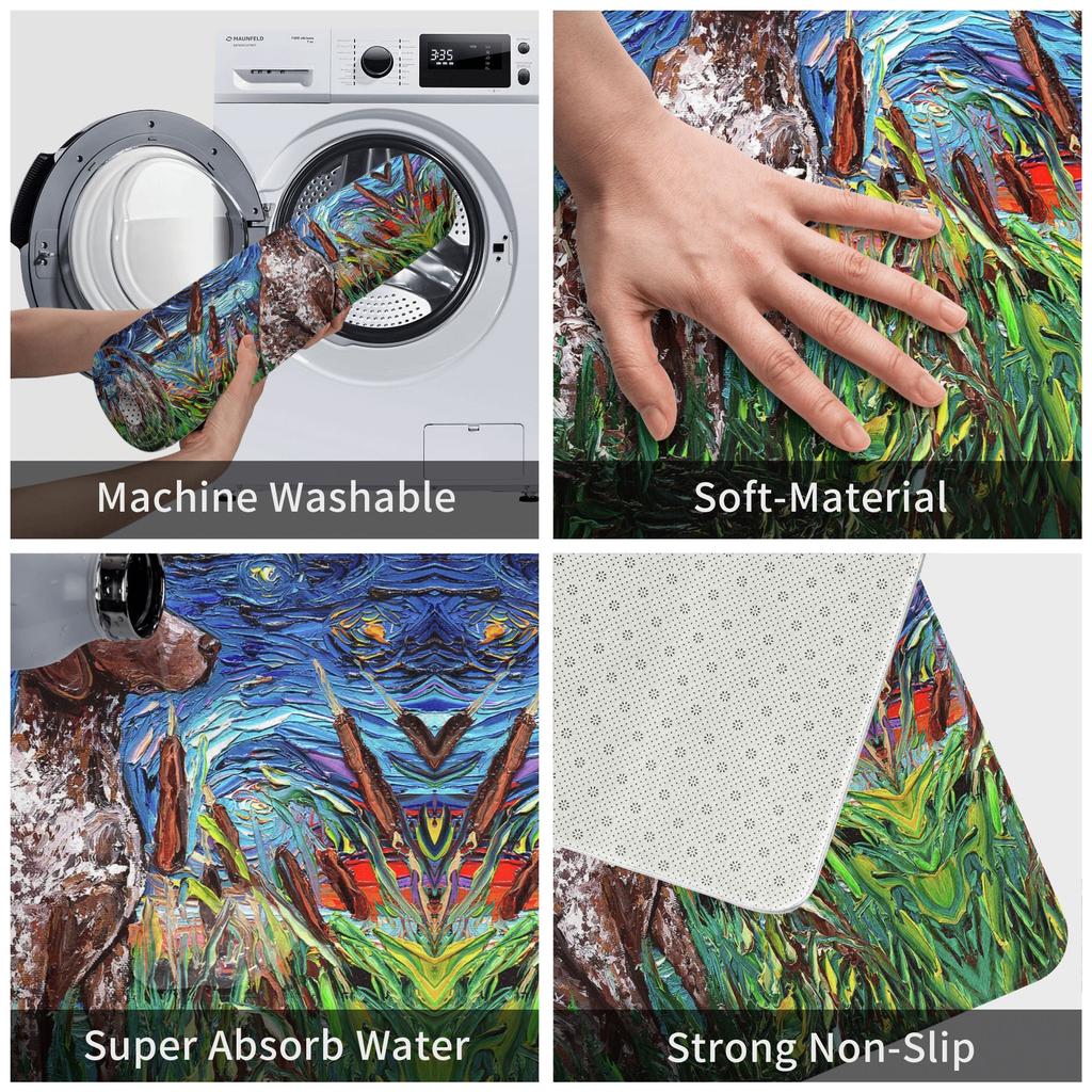 Retro Starry Night German Shorthair Pointer Doormat Anti-Slip Kitchen Bathroom Mat Garden Garage Door Floor Entrance Carpet Rug