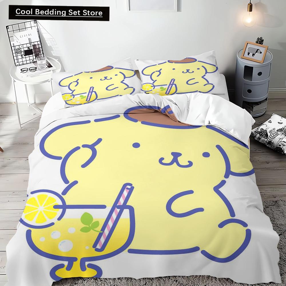 Duvet Cover Pompompurin Bedding Set Pillowcase Quilt Cover Bedding Set Children's Gift 2pcs/3pcs Full Size Single Double