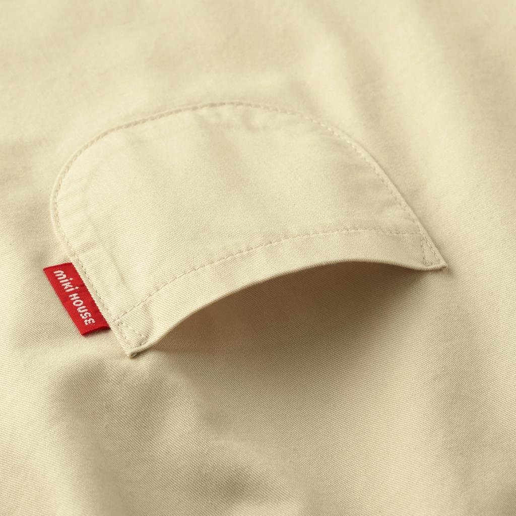 MIKI HOUSE Jumper Skirt, Logo, Solid Color, 100% Cotton, Girls' Baby/Kids' Clothing, Size S (70-80cm), Beige, 10-1829-685, Web Exclusive