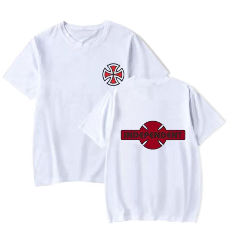 Amerykańska Moda Koszulka Skateboardowa Czysta Bawełna Z Nadrukiem Krótki Rękaw Neutralna Pasująca do Wszystkiego High Street Letnie Topy T-shirt