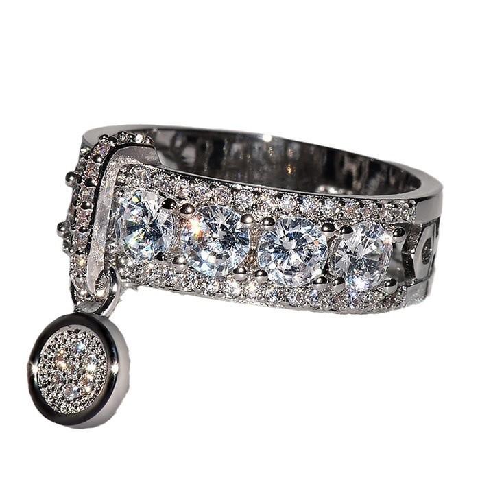 

Stylish and Creative Ring: Women’s Electroplated Diamond-set Ring no. 10 білий