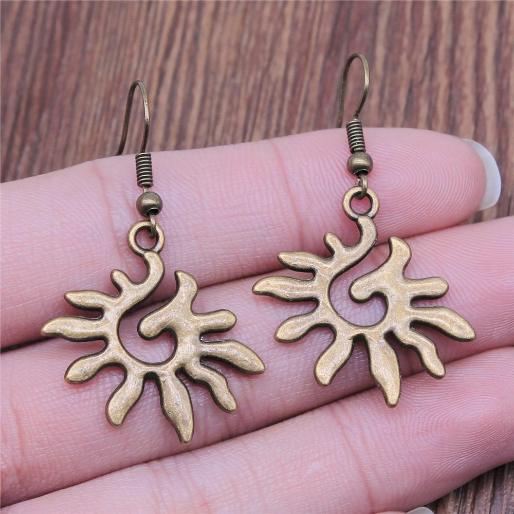 25 Styles Vintage Antique Bronze Plated Moon Sun Star Dangle Drop Earrings For Women Inspired Statement Wiccan Jewelry Gift