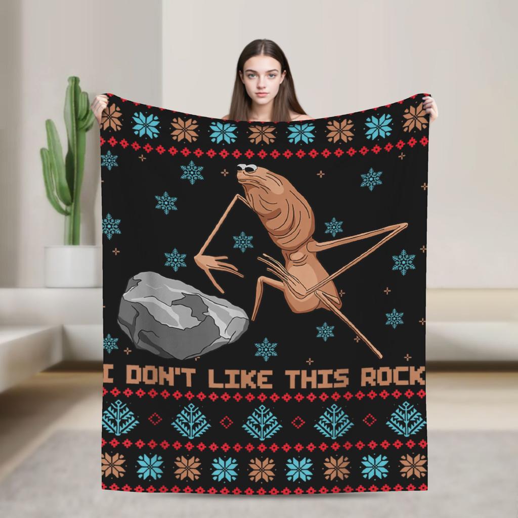 Marcus The Worm I Don't Like This Rock Fashion Blanket Fleece Printed Funny Meme Breathable Ultra-Soft Throw Fashion Blankets for Sofa