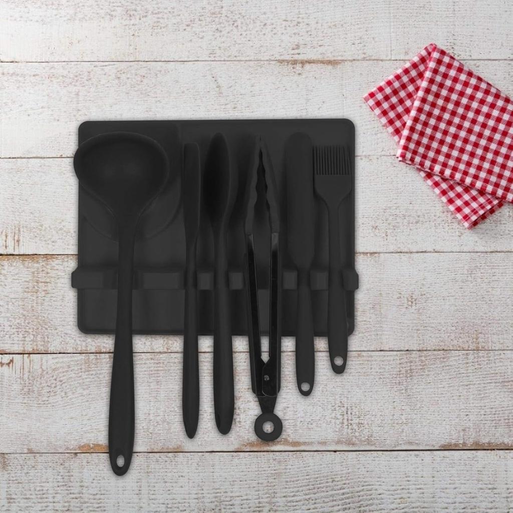 Spoon Rest & Spoon Holder for Stove Top, Silicone Utensil Rest with Drip Pad, Kitchen Spoon Holder, Silicone Kitchen Utensils for Spoons, Ladles,