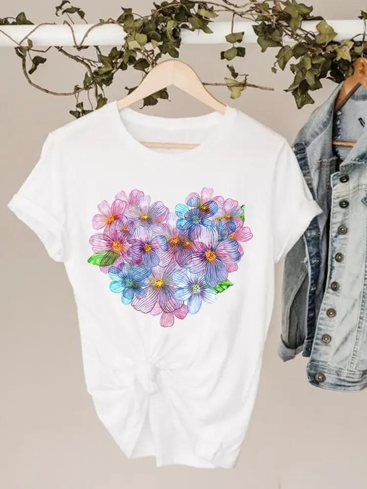Plus Size Graphic Tee Clothes 90s Sweet Love Heart Valentine Ladies Print T Clothing Summer FeUnisex Womens Short Sleeve Tshirts