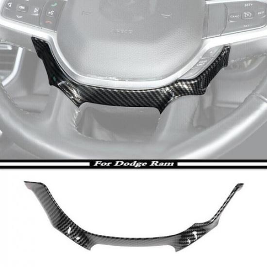 Steering Wheel Trim Cover Accessories For Dodge RAM 1500 2019-2024 Carbon Fiber
