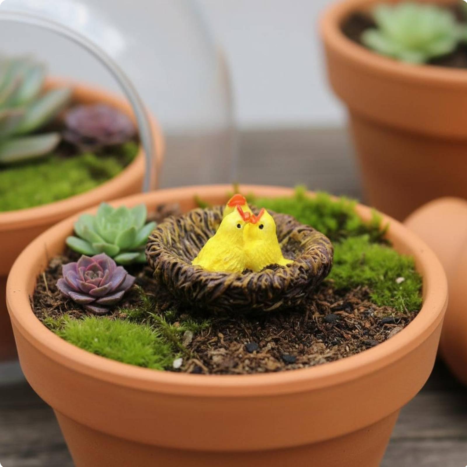 Small Avian Avian Abode Decoration Realistic Design Resin Avian Figurine Mini Resin Birds Versatile Decor Miniature Landscape