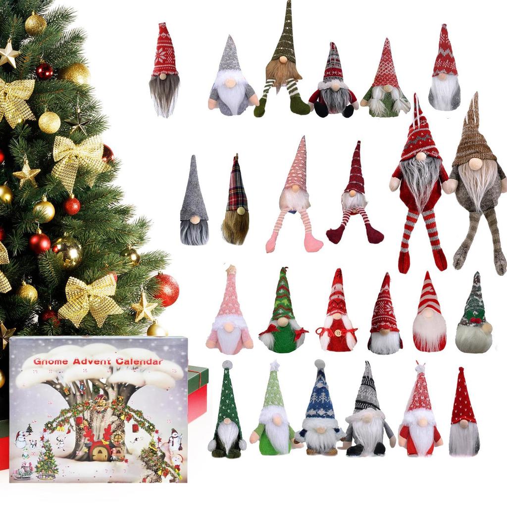 Christmas Gnome Countdown Calendar 24pcs Gnome Toys Kids Christmas Countdown Calendar Home Party Decorations Christmas Gifts