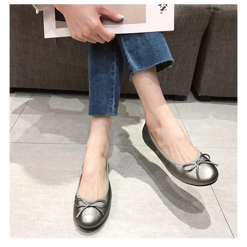 Bequeme Wide Fit Ballerinas für breite Füße Damen Große Größe Schlupf-Loafer Flexible Weiche Sohle Tägliche Einzel-Schuhe