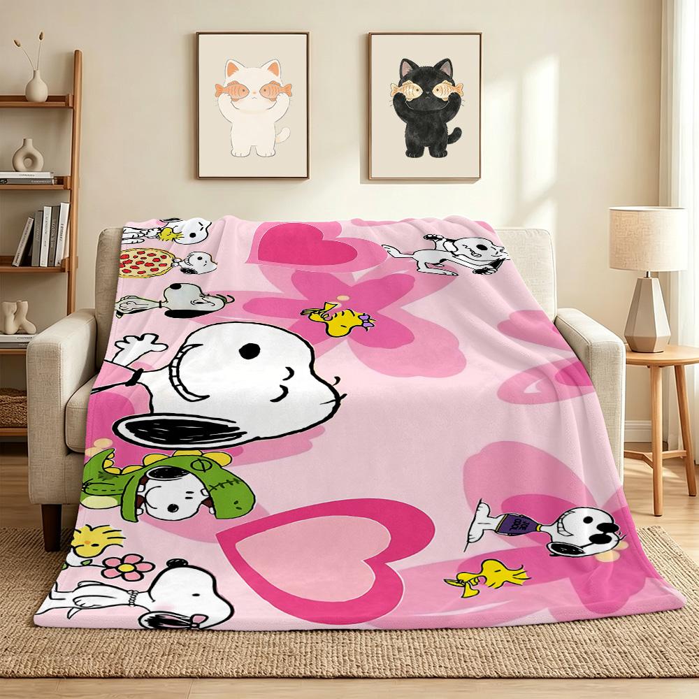 Peanuts Love Flannel Blanket Throw Blanket Soft Warm Sofa Bed Camping home Decor Unique Christmas Gift C926730