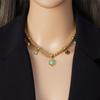 Ladies Four-leaf Clover Life Tree Necklace Earring Jewelry Set 2 in 1
