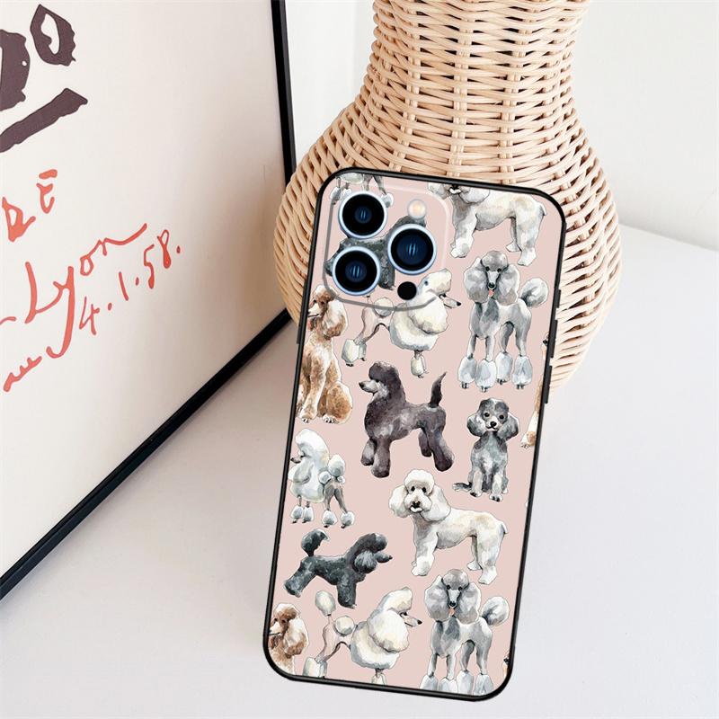 

Poodle Dog Cartoon Phone Case For iPhone 16 Pro Max 14 13 12 11 15 17 Pro Max mini 15 16 Plus 16e Back Cover iPhone 13Pro MAX