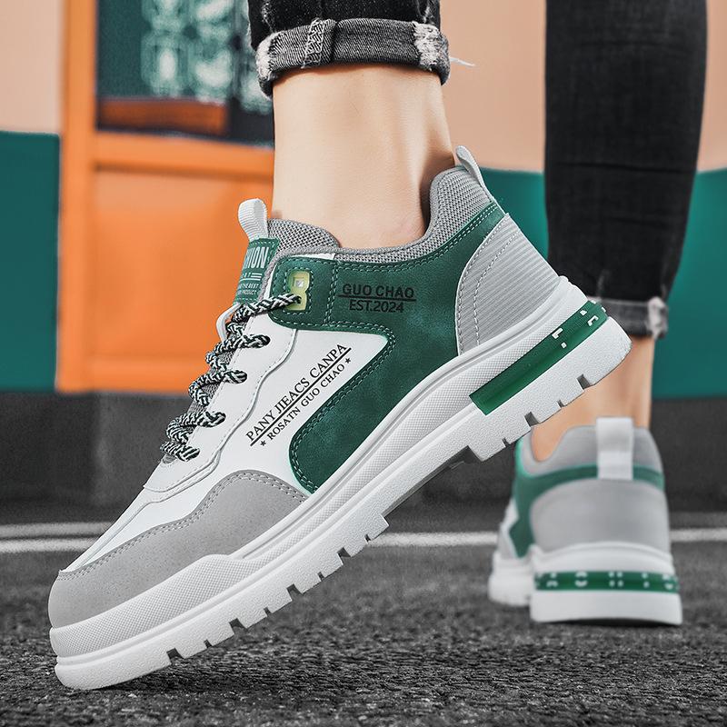 Spring Men's Shoes 2024 New Workwear Casual Wearable Hundred Sports Board Shoes Non-slip Leather Boots