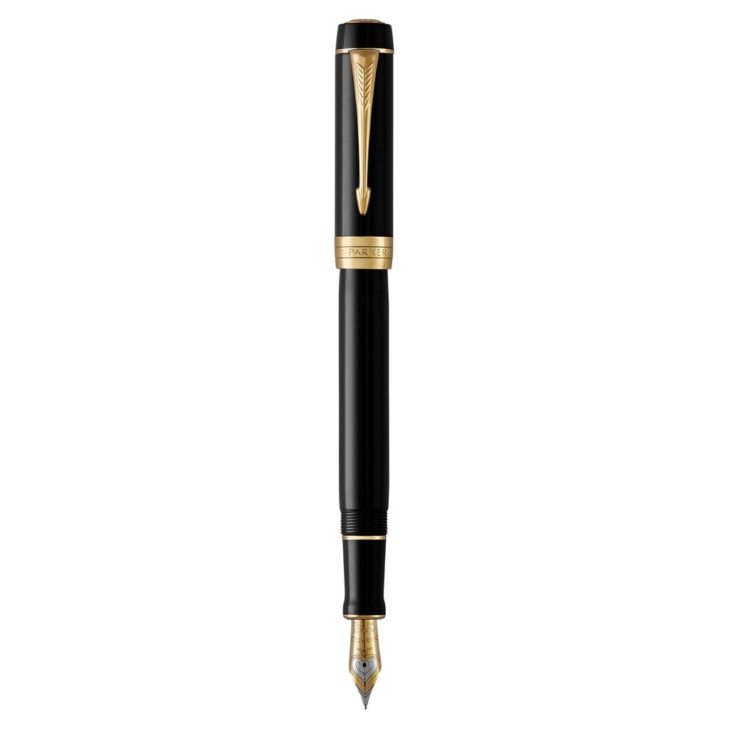 PARKER Duofold Classic Black GT Fountain Fine 18K Gold Gift Officially Product Number 1931381 Pen, Nib, Nib, Boxed, Imported,