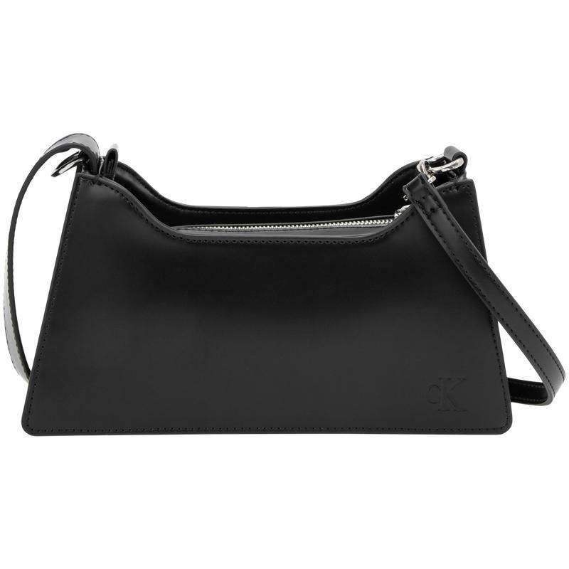 Calvin Klein Letter embossed fashion trapezoid synthetic material shoulder bag women s black чёрный