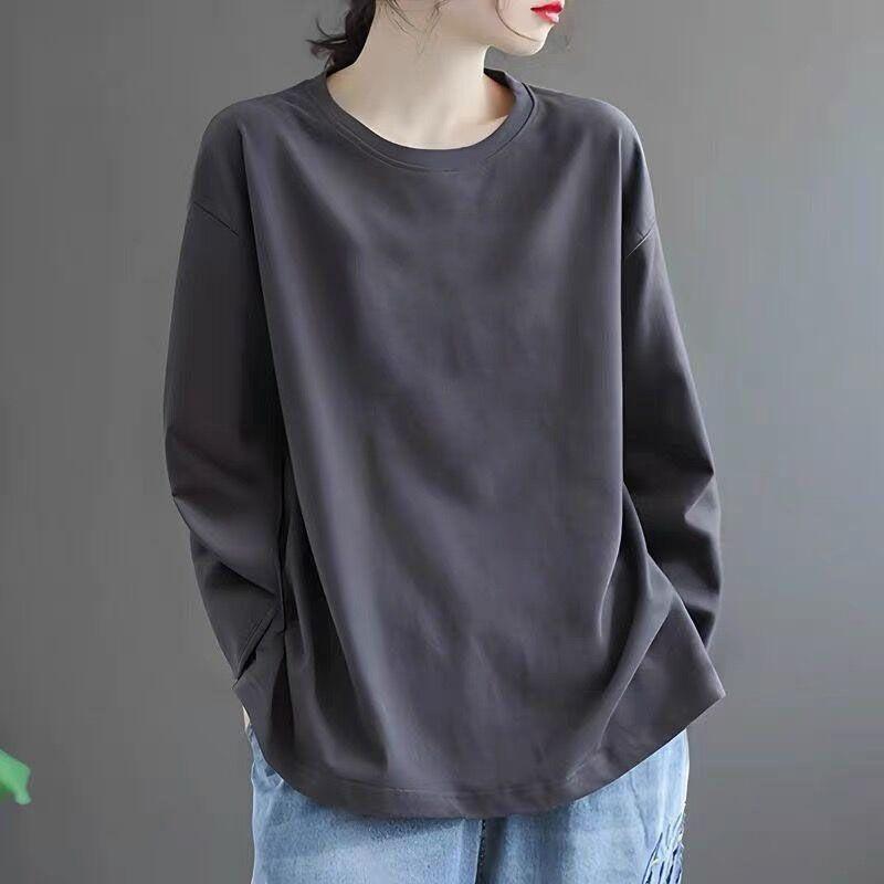 Long-sleeved T-shirt Spring and Autumn New Style Versatile Loose Round Neck Top