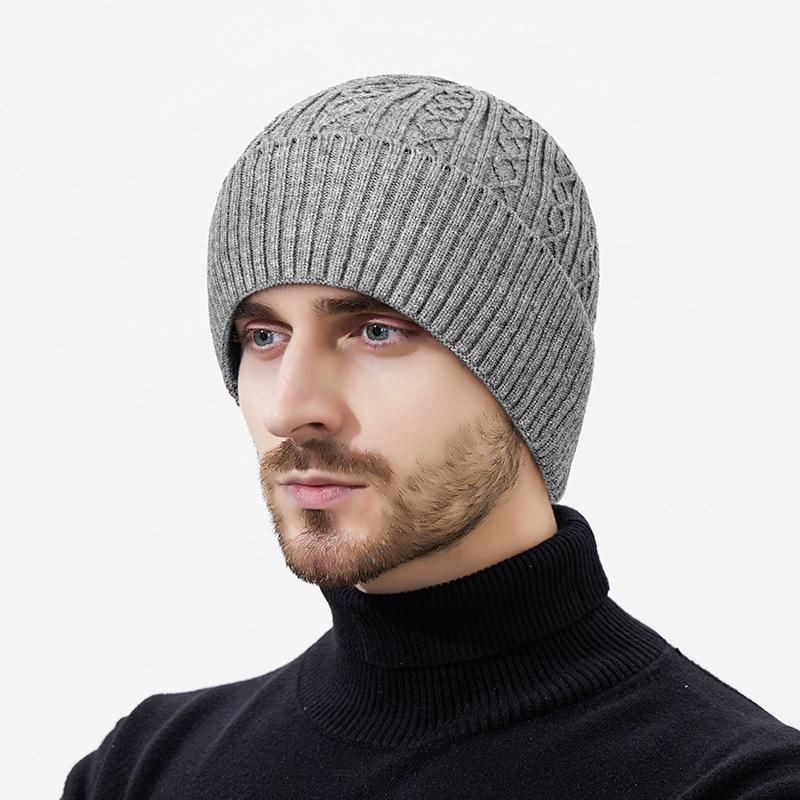 Winter Dick Warm Nacken Zweiteilige Strickmütze Herren Winddicht Kältefest Skimütze Wollmütze