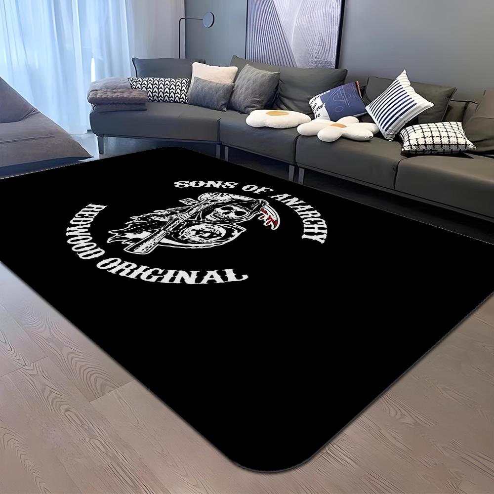 Syn anarchie Americké podložky do místnosti Protiskluzové Absorbují vodu Dlouhá pruhovaná podložka Podložka do ložnice Vítejte Rohožka