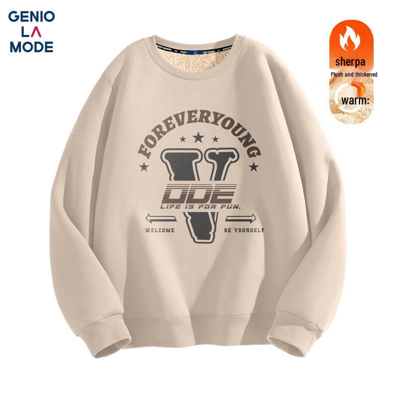 GENIOLAMODE Men s Fleece-Lined Crewneck Sweatshirt 3XL
