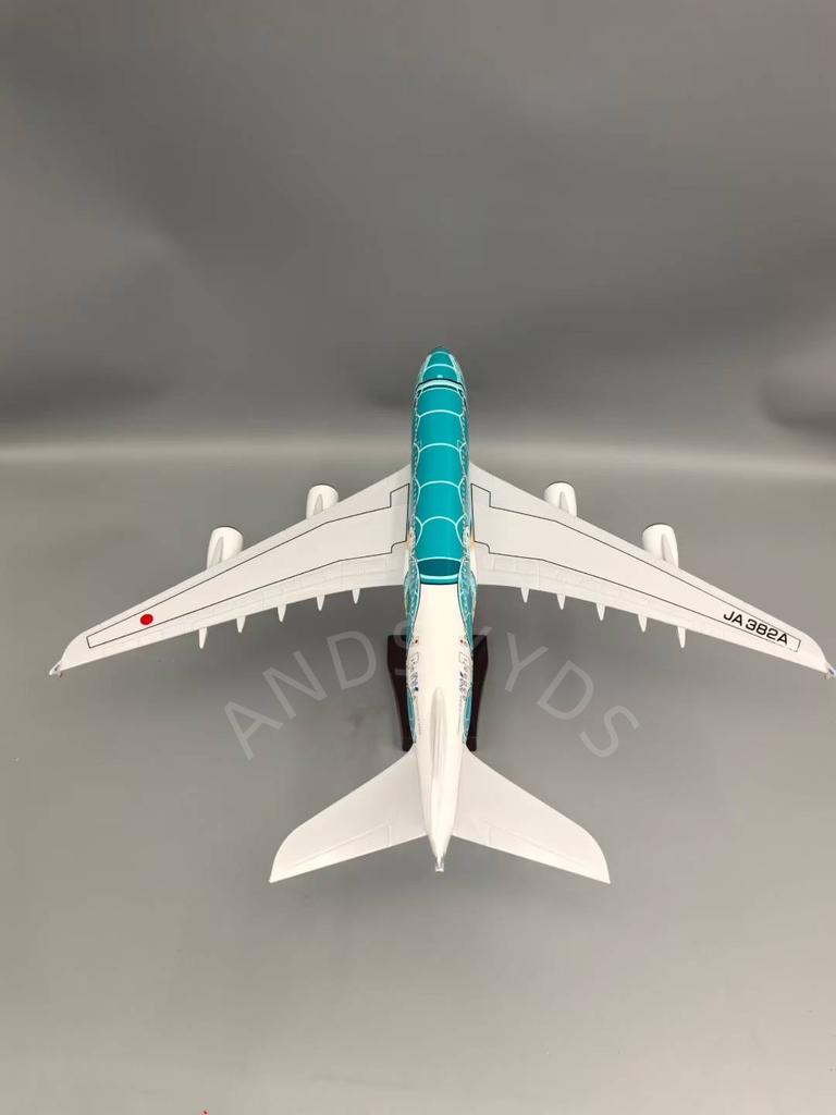 Airplanes A380 Cartoon Turtle 46CM Scale JAL ANA Airbus Plane Model With Landing Geal Build Displays Souvenir Collected Gift By