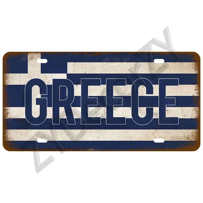 KLIOU Country Flag Tin Signs 15x30 Plaque France Spain Germany License Plate For Wall Home Restaurant Craft Bar Decor Metal Sign