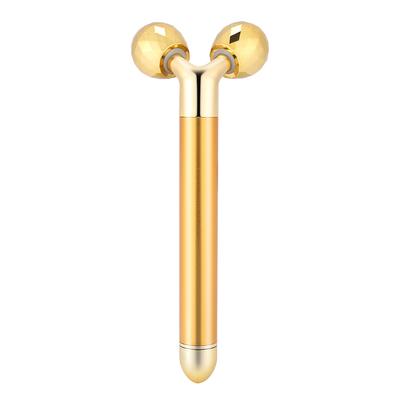 24K Gold Electric Facial Massager Y Shaped Full Body Face Tighten Micro Current Massage Roller