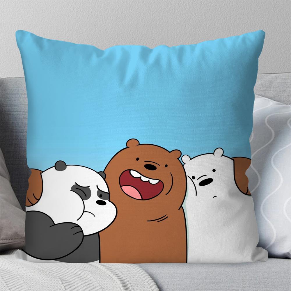 We B-Bare B-Bears Cartoon Fairy Tales Pillow Case Square Pillow Bedroom Sofa Leisure ComfortCarLiving Room Home Decoration 40X40