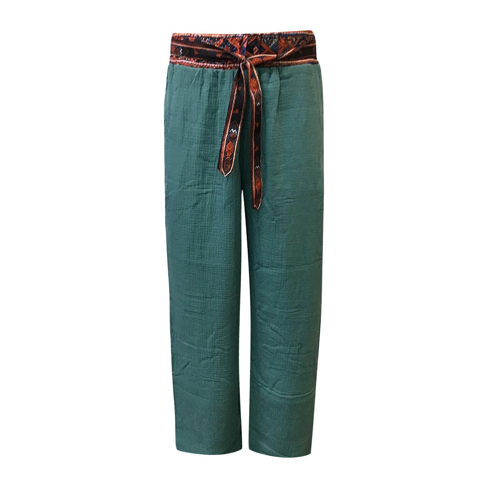 Мужские повседневные дышащие однотонные брюки на шнурке для отпуска XL — фото 2