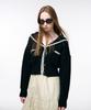 Etmon Shawl Sailor Collar Knit Cardigan Black