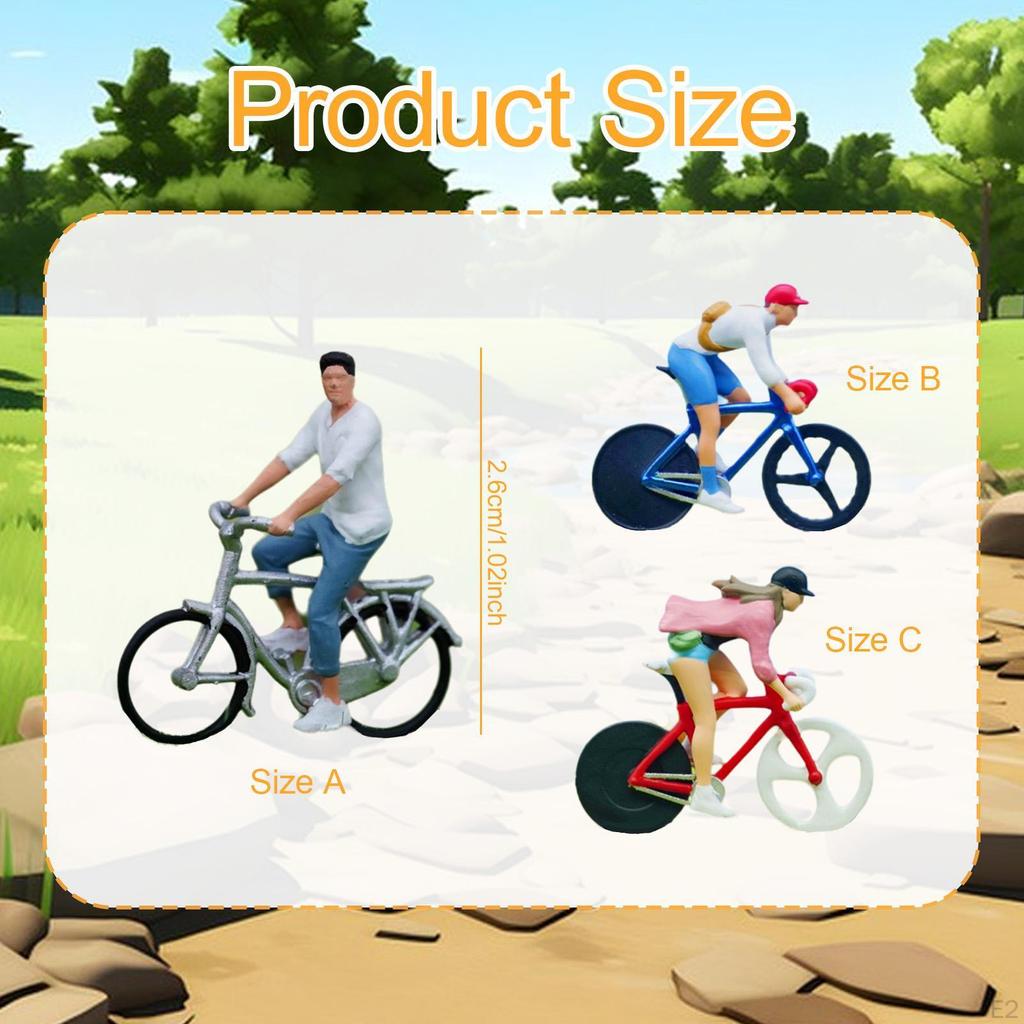1/64 Cyclist Collectible Figure for Micro Landscape Setup