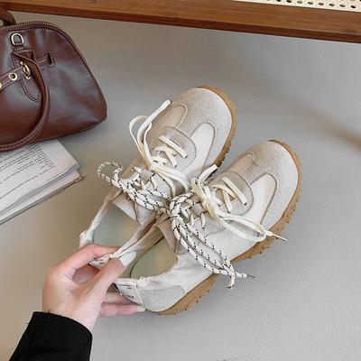 Ballet Style Mandarin Duck Lace-up Women's New Retro Versatile Platform Leisure Sports