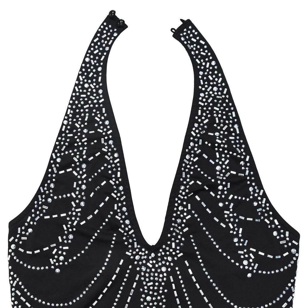 Sexy Figurbetontes Langes Damenkleid mit Strasssteinen