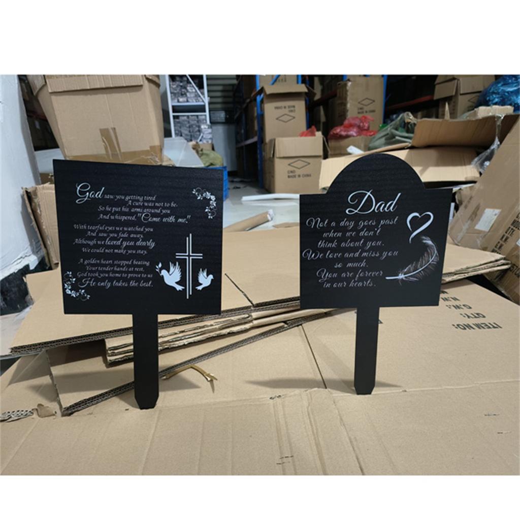 Memorial Metal Grave Markers Cemetery Garden Stake Memorial Plaque Garden Grave Decoration For Cemetery Outdoors Yard Garden