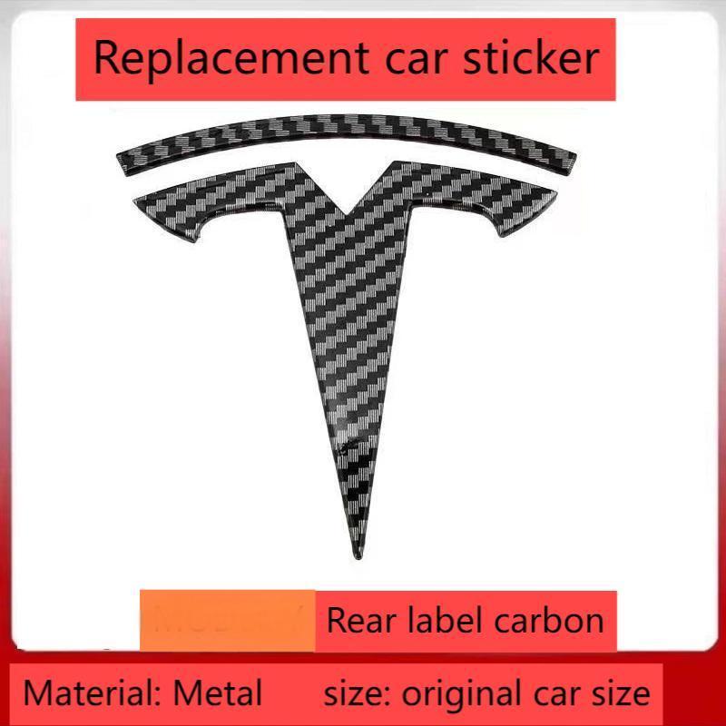 ALL1 metal For Tesla- Car Front Emblem Rear Trunk Emblem Suitable for Model 3 Mode Y logo replacement rear and rear logos blackening