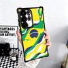 Brazil Brazilian Flag Plating Phone Case For Samsung Galaxy S24 S25 FE S26 Edge S23 Ultra S22 S21 Plus S20 Anti-Fall Airabag Cov