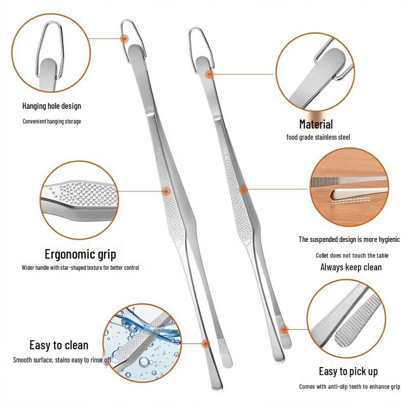 Abdo 10-Inch Stainless Steel Food & BBQ Tongs Set